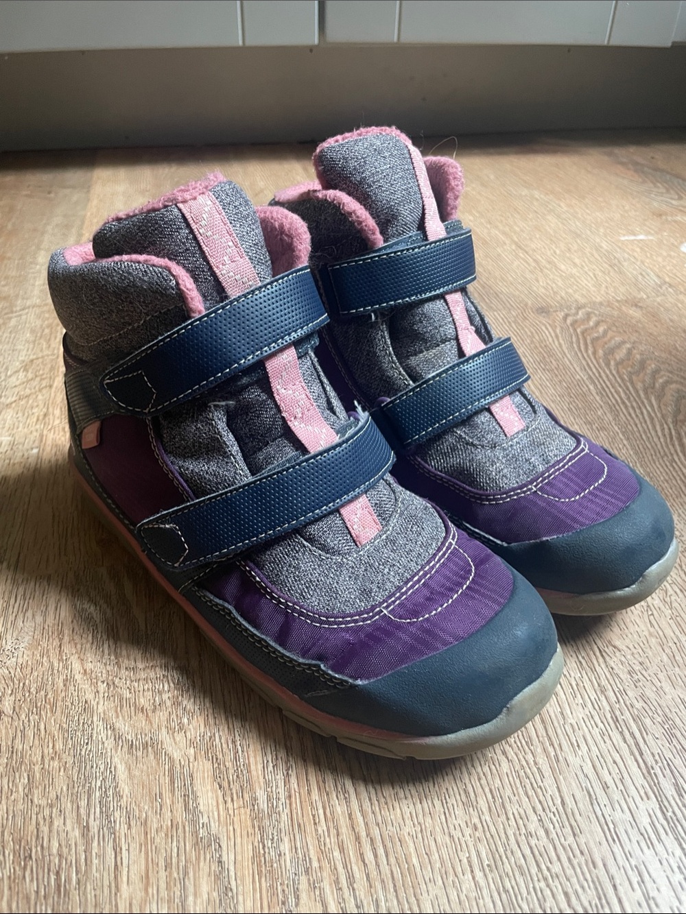 See Kai Run Purple and Pink Kids Velcro Boots